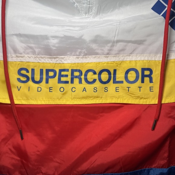 Polaroid Windbreaker Men's Sz Large Multicolor Hooded Supercolor Video Cassette - Picture 4 of 10